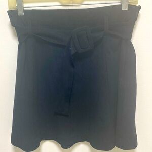 Zara Black Mini, flair, swing, skater Skirt, Size M, black, faux suede